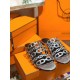 Hermes Thalassa Sandals In Silver Metallic Calfskin
