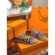 Hermes Thalassa Sandals In Silver Metallic Calfskin