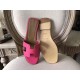 Hermes Oran Sandals In Rose Red Epsom Leather