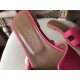 Hermes Oran Sandals In Rose Red Epsom Leather