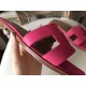 Hermes Oran Sandals In Rose Red Epsom Leather