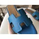 Hermes Oran Sandals In Turquoise Epsom Leather