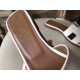 Hermes Oran Sandals In White Epsom Leather