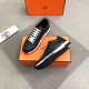 Hermes Trail Sneakers In Noir Calfskin Leather