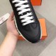 Hermes Trail Sneakers In Black Epsom Calfskin