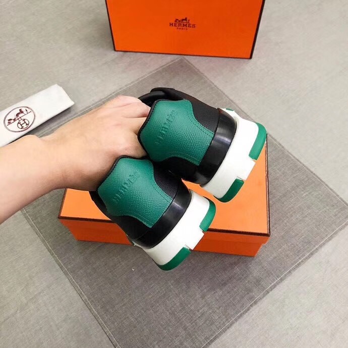 Hermes Trail Sneakers In Black Epsom Calfskin