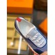 Hermes Blue Addict Sneakers In Bicolor Knit