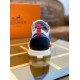 Hermes Blue Addict Sneakers In Bicolor Knit