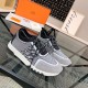 Hermes Grey Addict Sneakers In Bicolor Knit