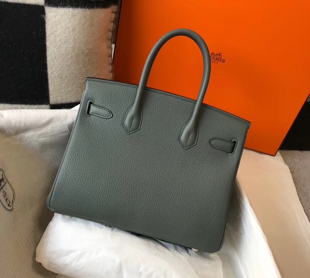 Hermes Vert Amande Clemence Birkin 30cm Bag GHW