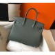 Hermes Vert Amande Clemence Birkin 30cm Bag GHW