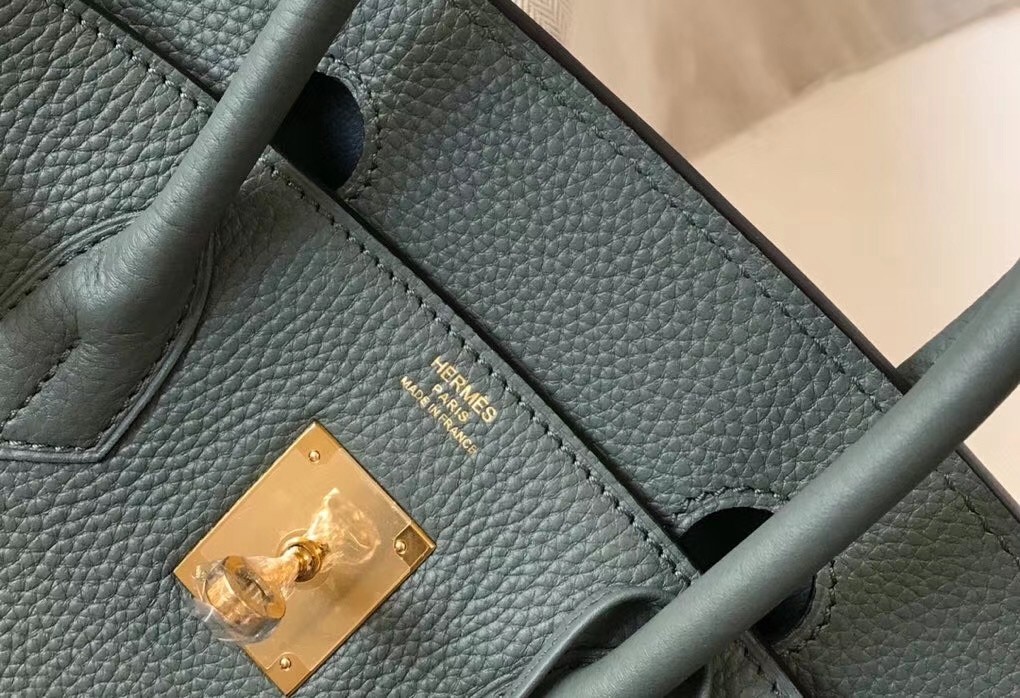 Hermes Vert Amande Clemence Birkin 30cm Bag GHW