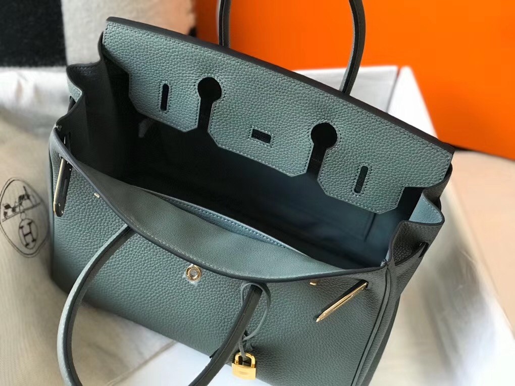 Hermes Vert Amande Clemence Birkin 30cm Bag GHW