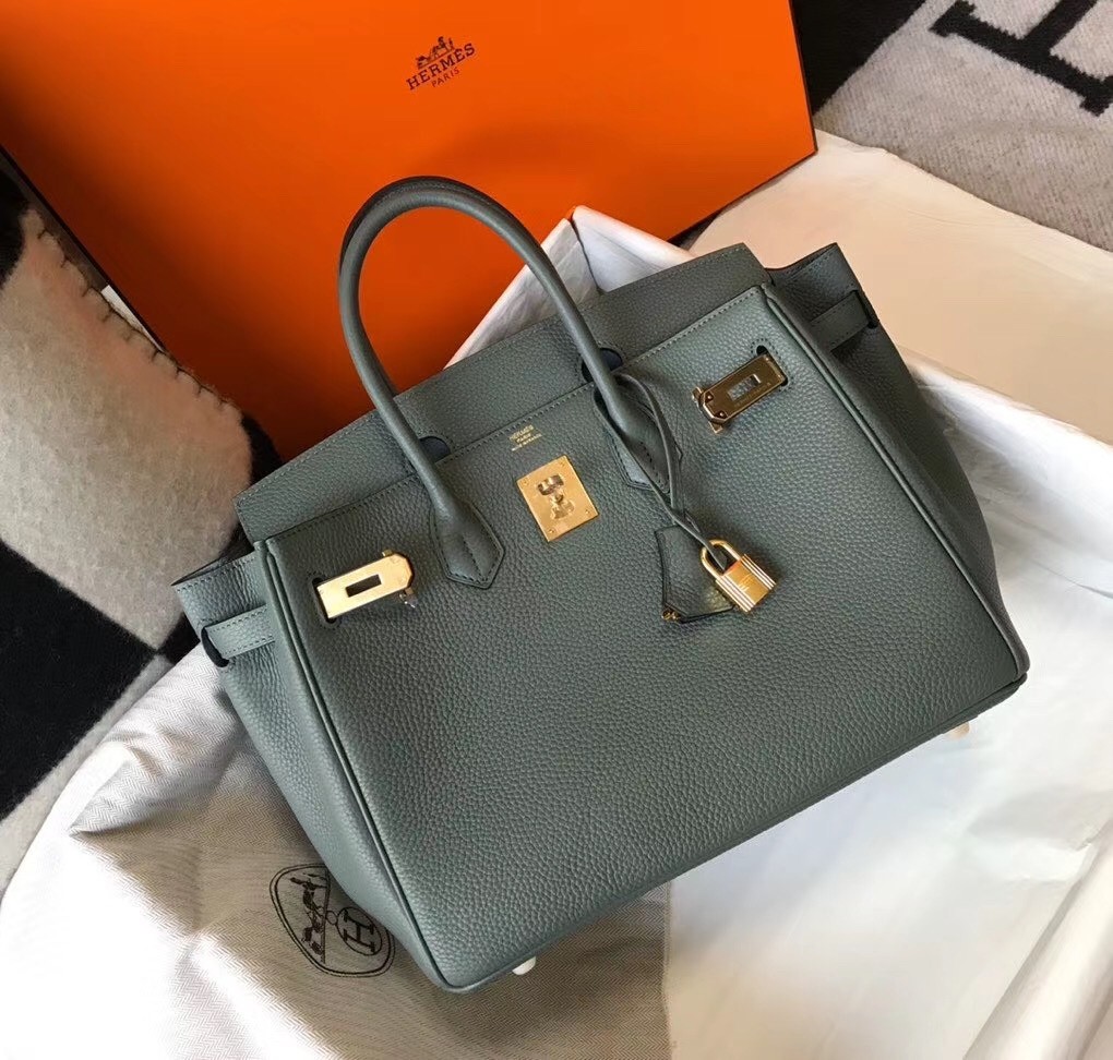 Hermes Vert Amande Clemence Birkin 30cm Bag GHW