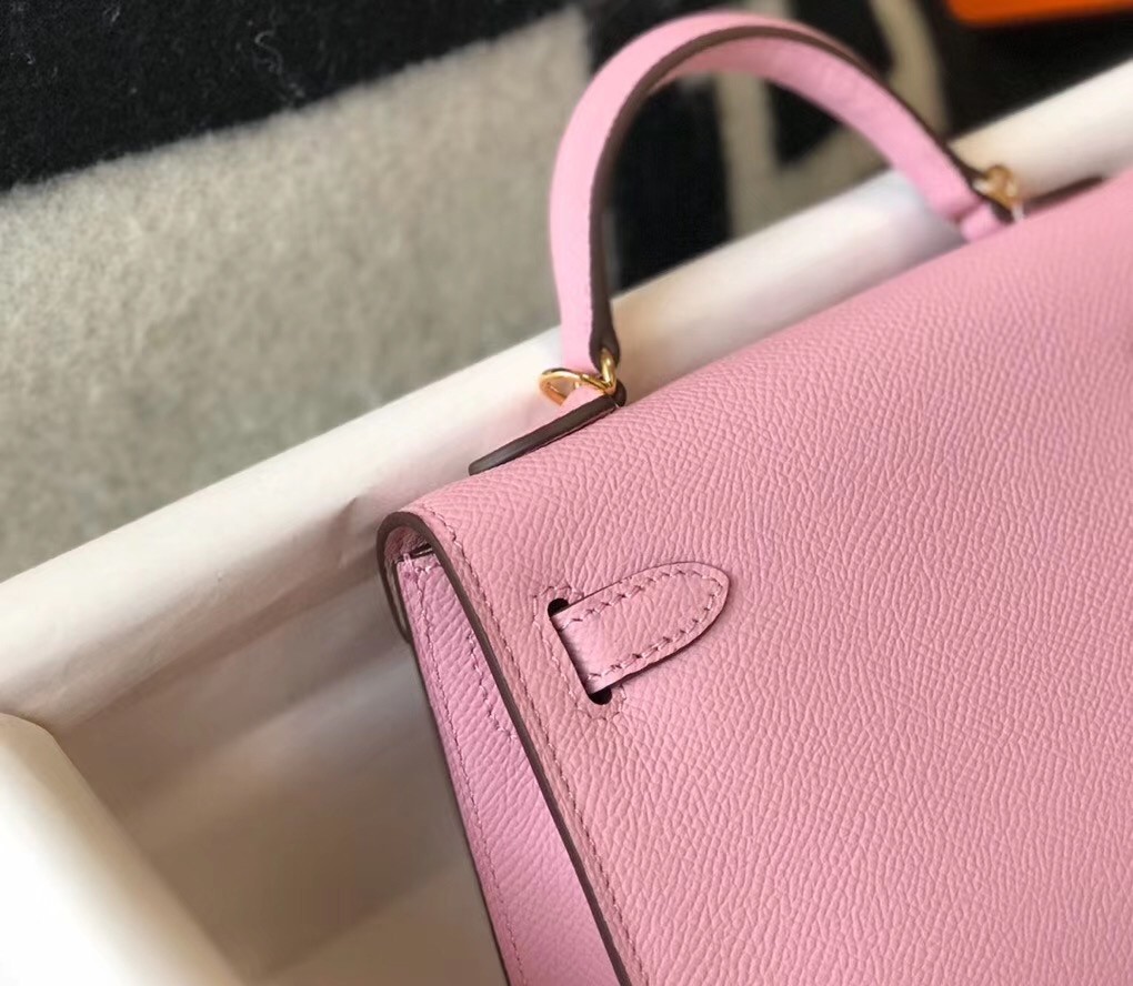 Hermes Kelly Mini II Bag In Mauve Sylvestre Epsom Leather