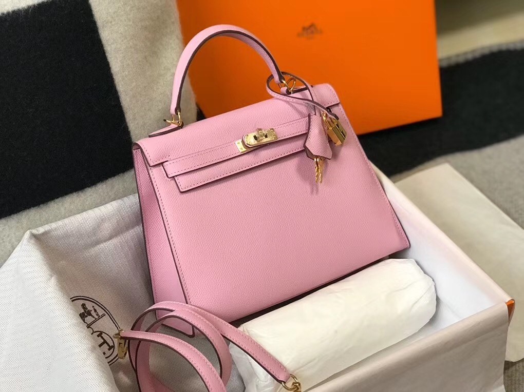 Hermes Mauve Sylvestre Epsom Kelly 25cm Sellier Bag GHW