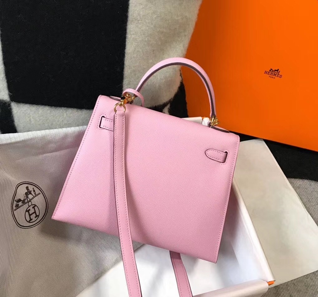 Hermes Mauve Sylvestre Epsom Kelly 25cm Sellier Bag GHW