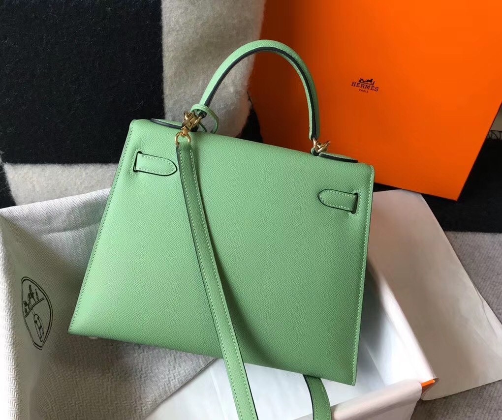 Hermes Vert Criquet Epsom Kelly 25cm Sellier Bag GHW