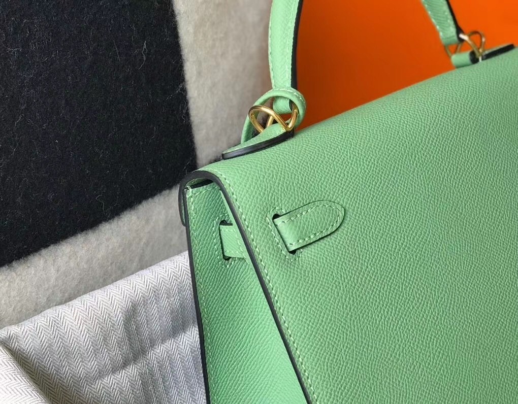 Hermes Vert Criquet Epsom Kelly 25cm Sellier Bag GHW