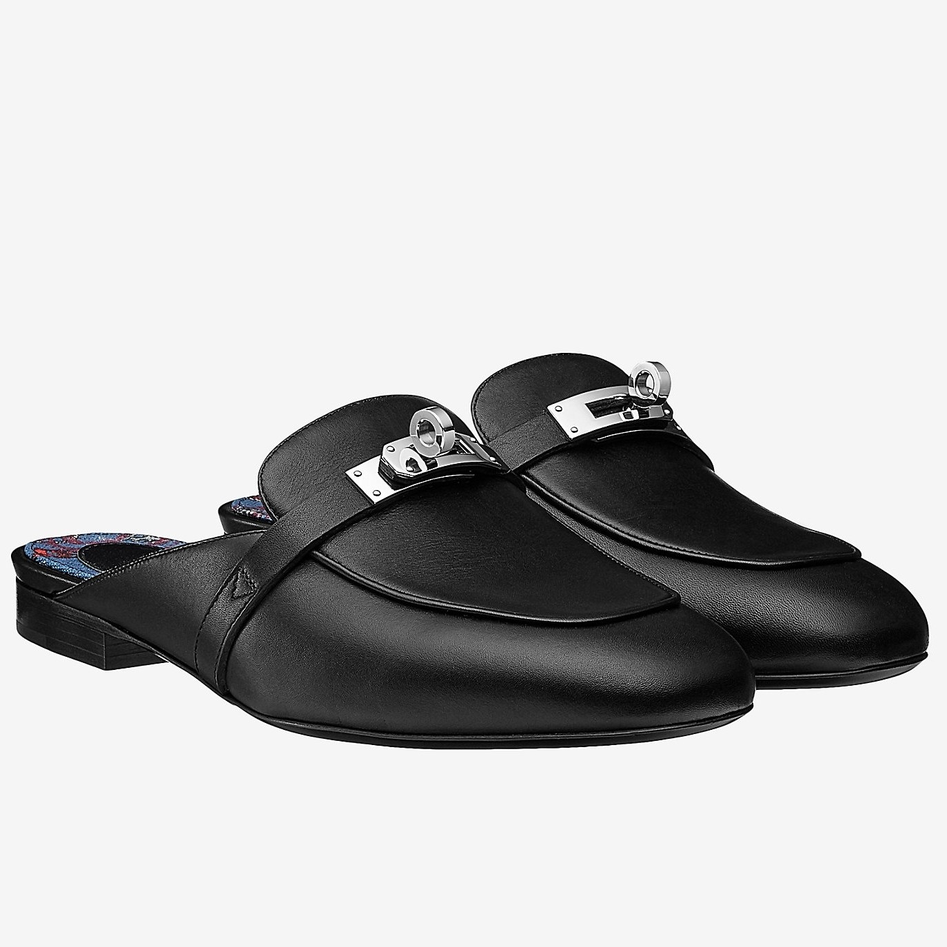 Hermes Oz Mule In Black Calfskin Leather