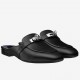 Hermes Oz Mule In Black Calfskin Leather