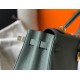 Hermes Vert Amande Clemence Kelly 32cm Retourne Bag