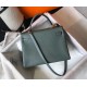 Hermes Vert Amande Clemence Kelly 32cm Retourne Bag