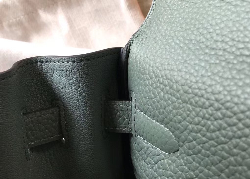 Hermes Vert Amande Clemence Kelly 32cm Retourne Bag