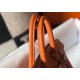 Hermes Birkin 25cm Bag In Orange Clemence Leather