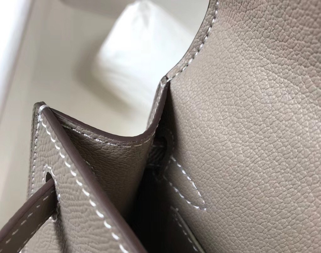 Hermes Kelly Mini II Bag In Gris Asphalt Epsom Leather
