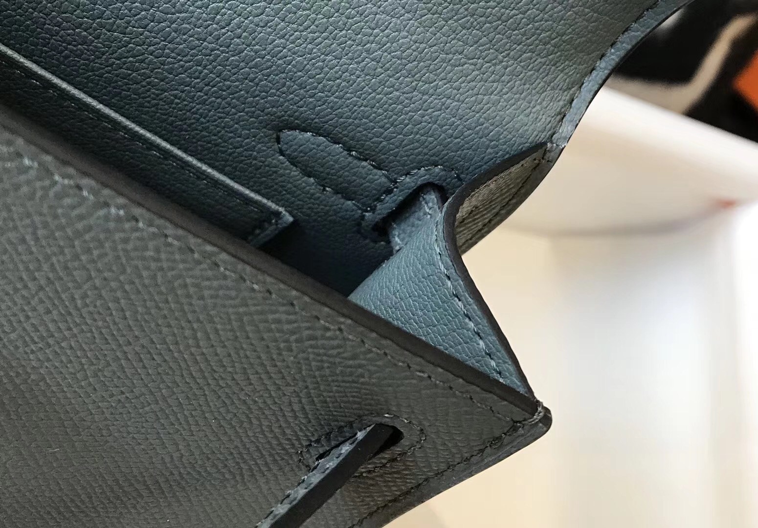 Hermes Kelly Mini II Bag In Vert Amande Epsom Leather