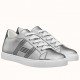 Hermes Avantage Sneakers In Grey Metallic Leather