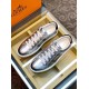 Hermes Avantage Sneakers In Grey Metallic Leather