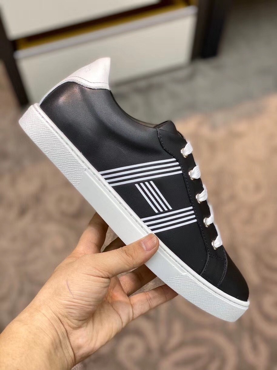 Hermes Avantage Sneakers In Black Calfskin