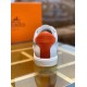 Hermes Avantage Sneakers In White/Orange Calfskin