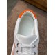 Hermes Avantage Sneakers In White/Orange Calfskin