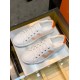 Hermes Avantage Sneakers In White/Orange Calfskin