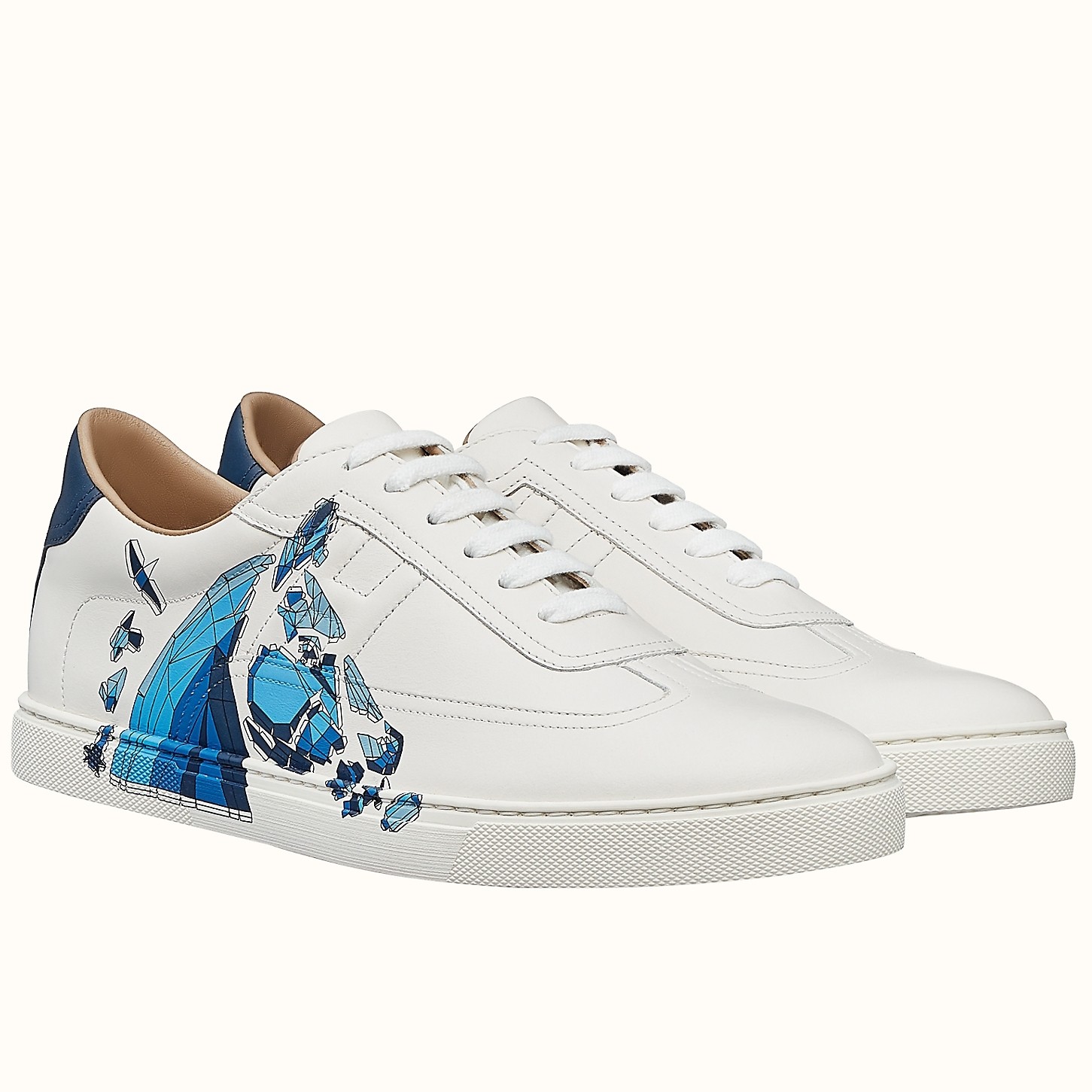 Hermes Quicker Sneakers With Se Plier au Jeu Print