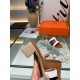 Hermes Amica 5mm Sandals In Brown/White Calfskin
