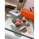 Hermes Avenue Sandals In Multicolour Calfskin