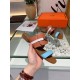 Hermes Avenue Sandals In Multicolour Calfskin