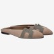 Hermes Khaki Crystal Roxane Mule