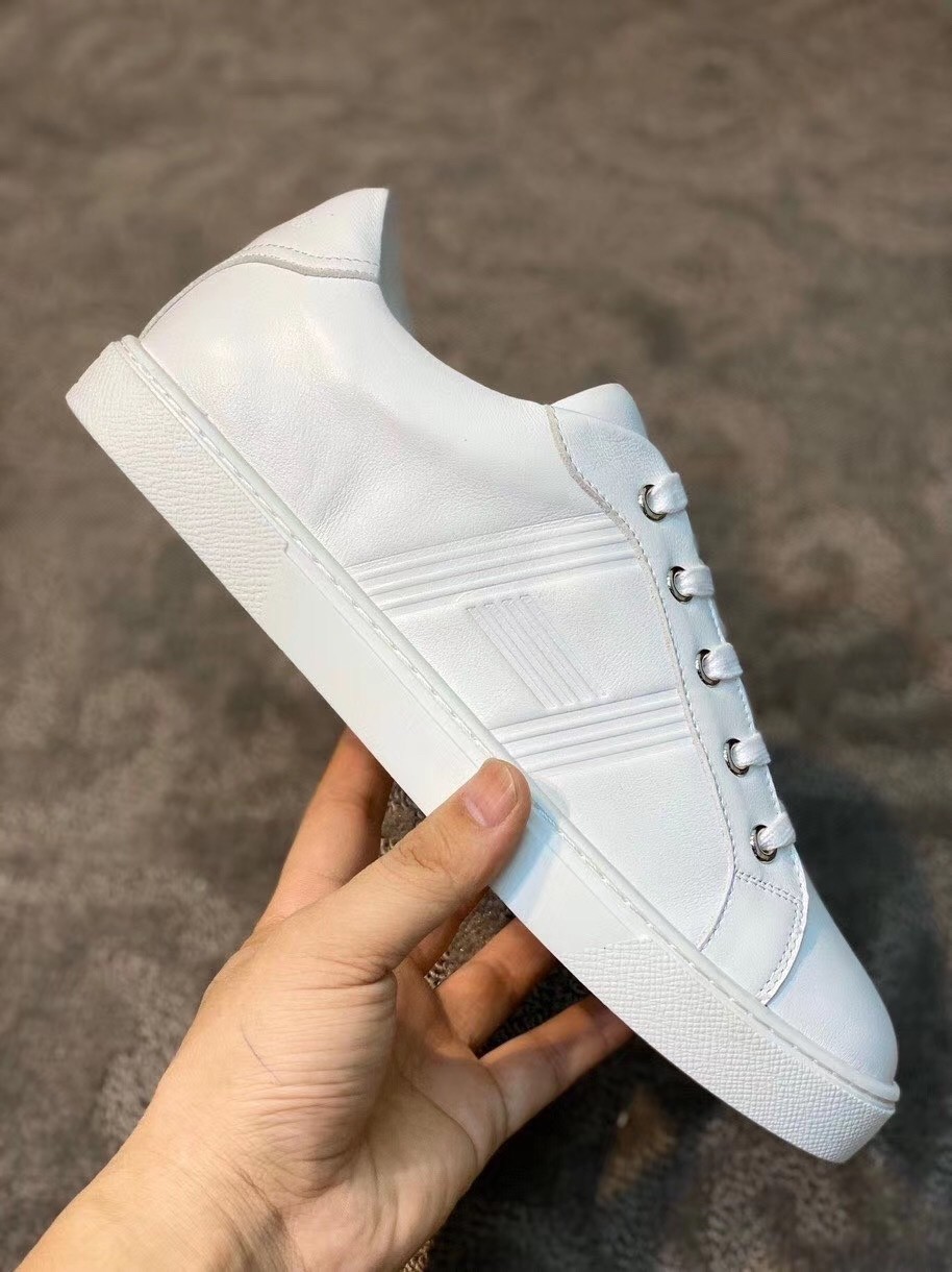 Hermes Avantage Sneakers In White Calfskin