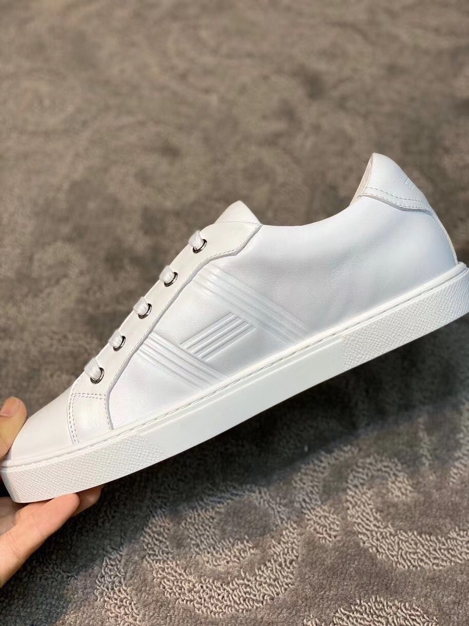 Hermes Avantage Sneakers In White Calfskin