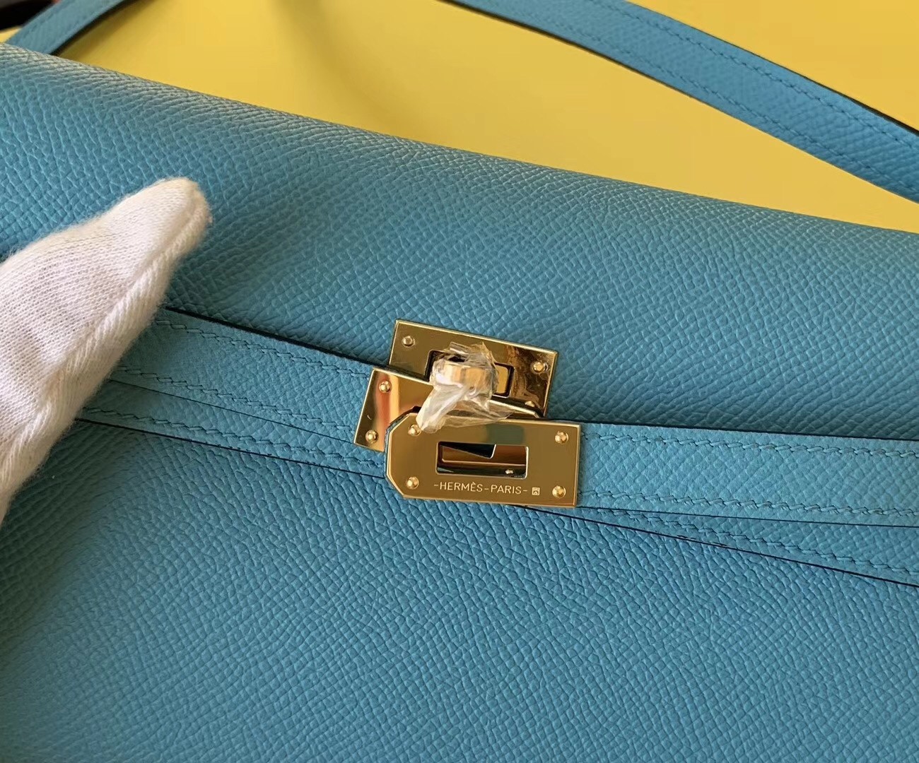 Hermes Kelly Classique To Go Wallet In Blue Du Nord Epsom Calfskin