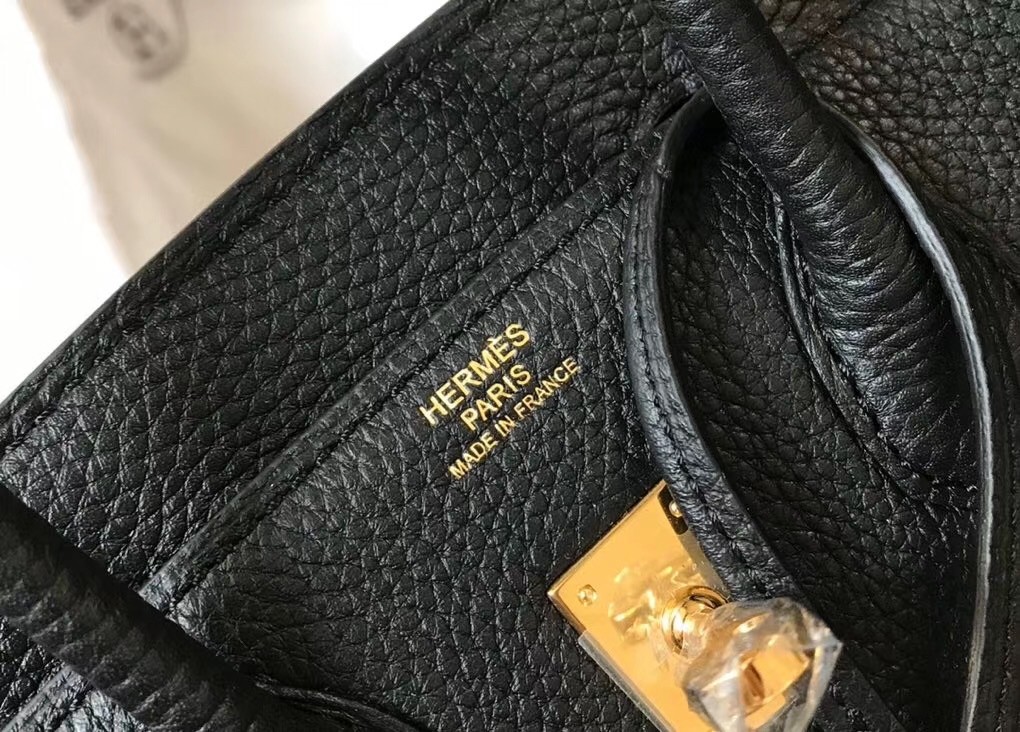 Hermes Birkin 25cm Bag In Black Clemence Leather