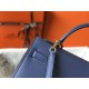 Hermes Kelly 28cm Sellier Handmade Bag In Bleu Saphir Epsom Leather