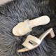 Hermes White Epsom Oasis Sandals