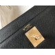 Hermes Bi-color Kelly 32cm Epsom Bag Black/Purple GHW