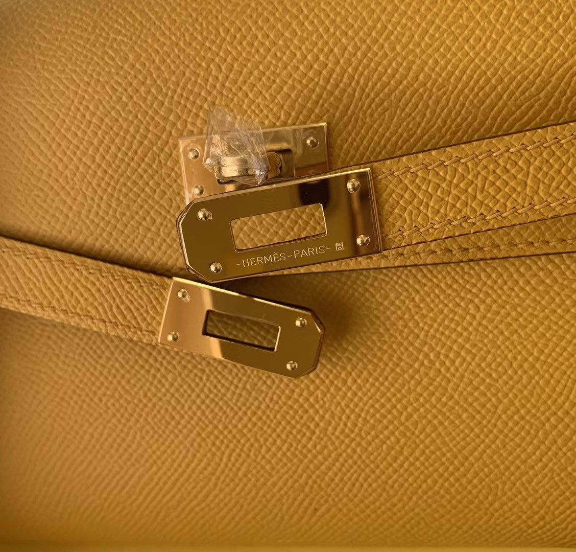Hermes Kelly Classique To Go Wallet In Yellow Epsom Calfskin